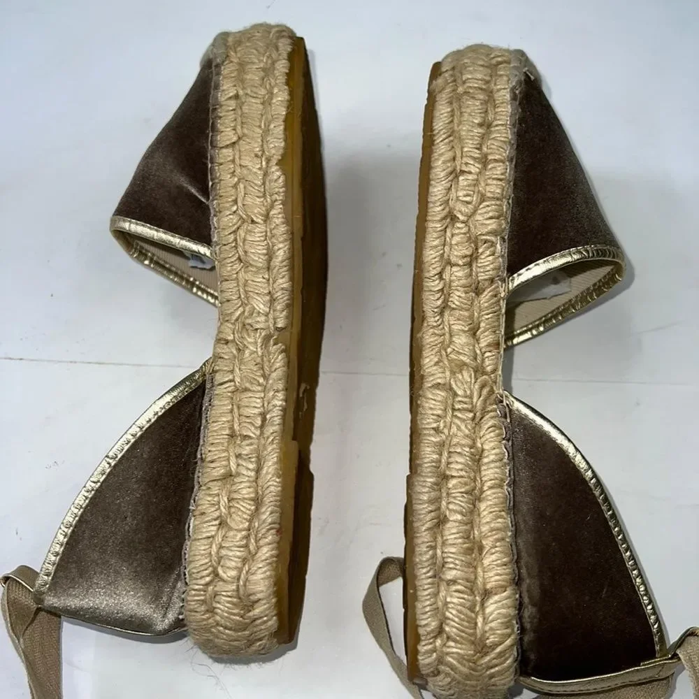 Free People Brown Suede Espadrille Lace-Up Flats